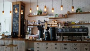 Rustic chic coffee shop kitchen